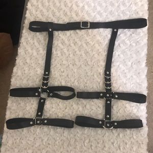 Faux Leather Garter Belt